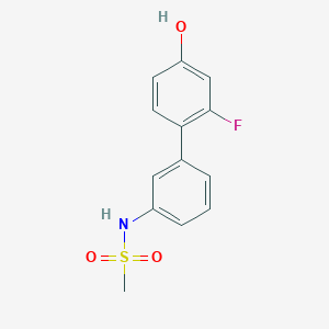molecular formula C13H12FNO3S B6375090 3-Fluoro-4-(3-methylsulfonylaminophenyl)phenol, 95% CAS No. 1261948-19-9