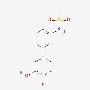 molecular formula C13H12FNO3S B6375091 2-Fluoro-5-(3-methylsulfonylaminophenyl)phenol, 95% CAS No. 1261888-85-0