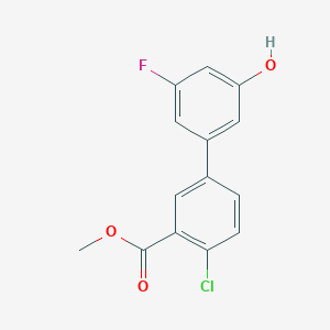 molecular formula C14H10ClFO3 B6375100 5-(4-Chloro-3-methoxycarbonylphenyl)-3-fluorophenol, 95% CAS No. 1261999-81-8
