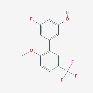 molecular formula C14H10F4O2 B6375130 3-Fluoro-5-(2-methoxy-5-trifluoromethylphenyl)phenol, 95% CAS No. 1261950-72-4