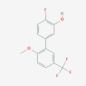 molecular formula C14H10F4O2 B6375137 2-Fluoro-5-(2-methoxy-5-trifluoromethylphenyl)phenol, 95% CAS No. 1261918-73-3