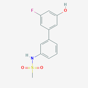 molecular formula C13H12FNO3S B6375139 3-Fluoro-5-(3-methylsulfonylaminophenyl)phenol, 95% CAS No. 1261918-69-7
