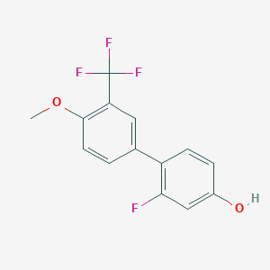 molecular formula C14H10F4O2 B6375146 3-Fluoro-4-(4-methoxy-3-trifluoromethylphenyl)phenol, 95% CAS No. 1261950-74-6