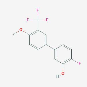 molecular formula C14H10F4O2 B6375159 2-Fluoro-5-(4-methoxy-3-trifluoromethylphenyl)phenol, 95% CAS No. 1261972-33-1