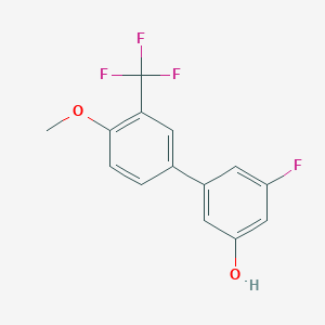 molecular formula C14H10F4O2 B6375161 3-Fluoro-5-(4-methoxy-3-trifluoromethylphenyl)phenol, 95% CAS No. 1261972-47-7