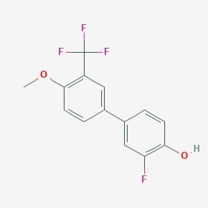 molecular formula C14H10F4O2 B6375163 2-Fluoro-4-(4-methoxy-3-trifluoromethylphenyl)phenol, 95% CAS No. 1261972-22-8