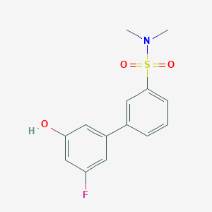 molecular formula C14H14FNO3S B6375253 5-(3-N,N-Dimethylsulfamoylphenyl)-3-fluorophenol, 95% CAS No. 1261972-69-3