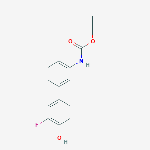 molecular formula C17H18FNO3 B6375254 4-(3-BOC-Aminophenyl)-2-fluorophenol, 95% CAS No. 1261895-72-0