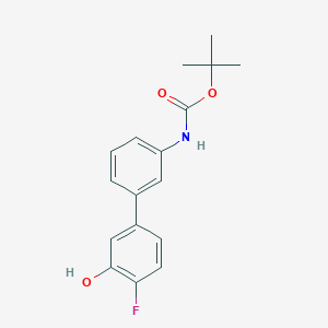 molecular formula C17H18FNO3 B6375259 5-(3-BOC-Aminophenyl)-2-fluorophenol, 95% CAS No. 1261894-45-4