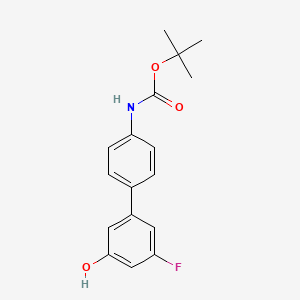 molecular formula C17H18FNO3 B6375285 5-(4-BOC-Aminophenyl)-3-fluorophenol, 95% CAS No. 1261985-31-2