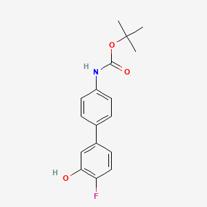 molecular formula C17H18FNO3 B6375289 5-(4-BOC-Aminophenyl)-2-fluorophenol, 95% CAS No. 1261985-25-4