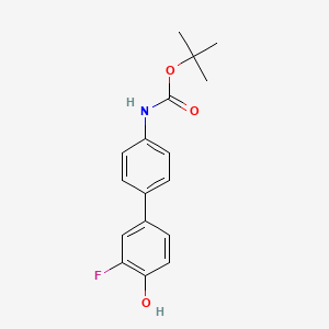 molecular formula C17H18FNO3 B6375295 4-(4-BOC-Aminophenyl)-2-fluorophenol, 95% CAS No. 1261918-81-3