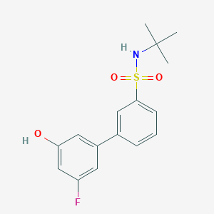molecular formula C16H18FNO3S B6375354 5-(3-t-Butylsulfamoylphenyl)-3-fluorophenol, 95% CAS No. 1261948-87-1