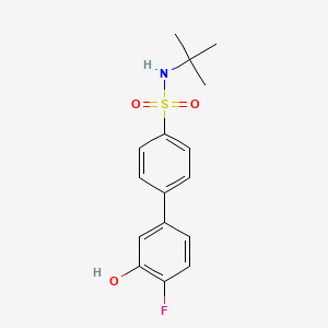 molecular formula C16H18FNO3S B6375356 5-(4-t-Butylsulfamoylphenyl)-2-fluorophenol, 95% CAS No. 1261966-63-5