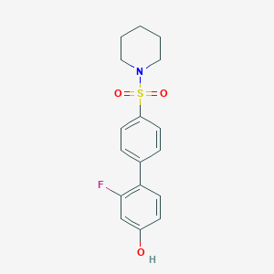molecular formula C17H18FNO3S B6375392 3-Fluoro-4-[4-(piperidin-1-ylsulfonyl)phenyl]phenol, 95% CAS No. 1261950-77-9