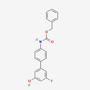 molecular formula C20H16FNO3 B6375396 5-(4-Cbz-Aminopheny)-3-fluorophenol, 95% CAS No. 1261966-79-3