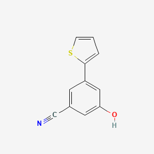 molecular formula C11H7NOS B6375410 3-Cyano-5-(thiophen-2-yl)phenol, 95% CAS No. 1261949-08-9