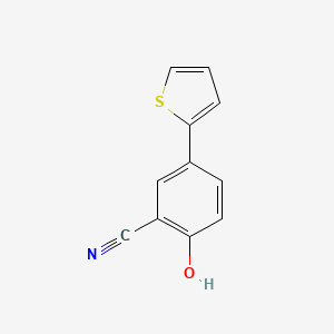 molecular formula C11H7NOS B6375420 2-Cyano-4-(thiophen-2-yl)phenol, 95% CAS No. 1261949-03-4