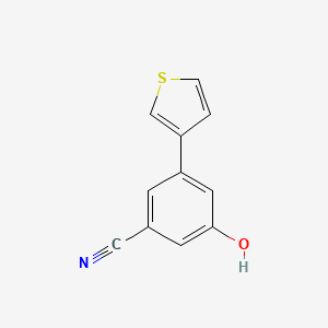 molecular formula C11H7NOS B6375428 3-Cyano-5-(thiophen-3-yl)phenol, 95% CAS No. 1261895-81-1