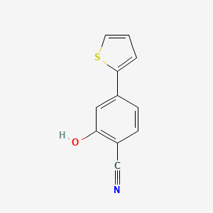 molecular formula C11H7NOS B6375435 2-Cyano-5-(thiophen-2-yl)phenol, 95% CAS No. 1261972-90-0