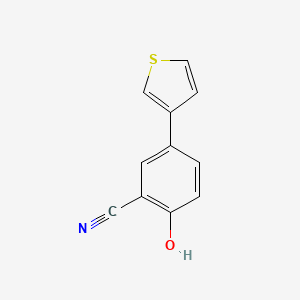 molecular formula C11H7NOS B6375445 2-Cyano-4-(thiophen-3-yl)phenol, 95% CAS No. 1261895-79-7
