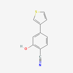 molecular formula C11H7NOS B6375459 2-Cyano-5-(thiophen-3-yl)phenol, 95% CAS No. 1261972-98-8