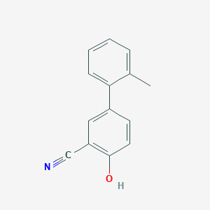 molecular formula C14H11NO B6375478 2-Cyano-4-(2-methylphenyl)phenol, 95% CAS No. 1261997-82-3