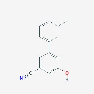 molecular formula C14H11NO B6375488 3-Cyano-5-(3-methylphenyl)phenol, 95% CAS No. 1261997-92-5