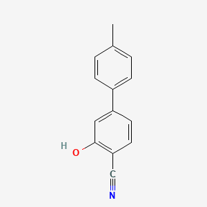 molecular formula C14H11NO B6375489 2-Cyano-5-(4-methylphenyl)phenol, 95% CAS No. 1261894-51-2