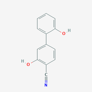 molecular formula C13H9NO2 B6375497 2-Cyano-5-(2-hydroxyphenyl)phenol, 95% CAS No. 1261900-84-8