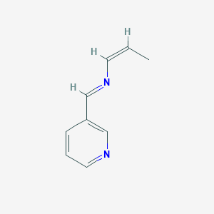 molecular formula C9H10N2 B063755 N-[(Z)-Prop-1-enyl]-1-pyridin-3-ylmethanimine CAS No. 183864-41-7