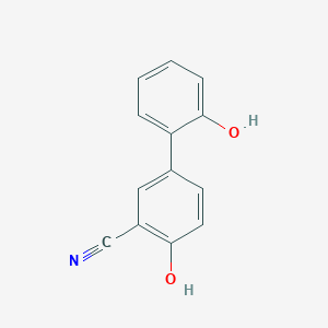 molecular formula C13H9NO2 B6375502 2-Cyano-4-(2-hydroxyphenyl)phenol, 95% CAS No. 1261953-02-9