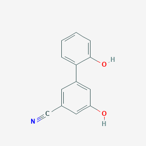 molecular formula C13H9NO2 B6375507 3-Cyano-5-(2-hydroxyphenyl)phenol, 95% CAS No. 1261918-84-6
