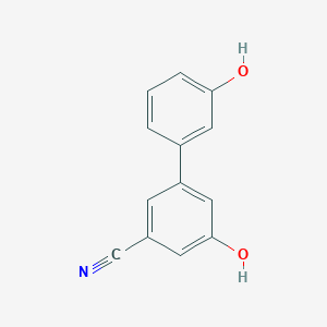 molecular formula C13H9NO2 B6375510 3-Cyano-5-(3-hydroxyphenyl)phenol, 95% CAS No. 1261973-21-0