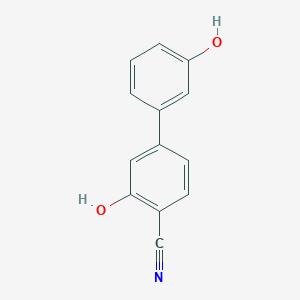 molecular formula C13H9NO2 B6375523 2-Cyano-5-(3-hydroxyphenyl)phenol, 95% CAS No. 1261997-99-2