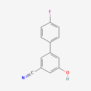 molecular formula C13H8FNO B6375528 3-Cyano-5-(4-fluorophenyl)phenol, 95% CAS No. 1261967-04-7