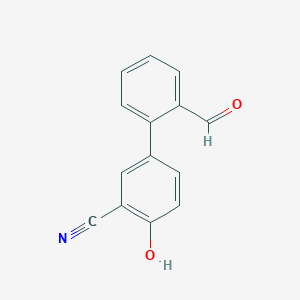 molecular formula C14H9NO2 B6375542 2-Cyano-4-(2-formylphenyl)phenol, 95% CAS No. 1261982-60-8
