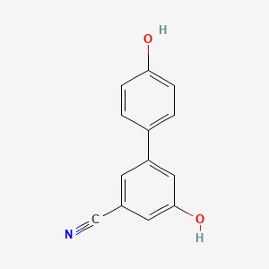 molecular formula C13H9NO2 B6375549 3-Cyano-5-(4-hydroxyphenyl)phenol, 95% CAS No. 1261888-93-0