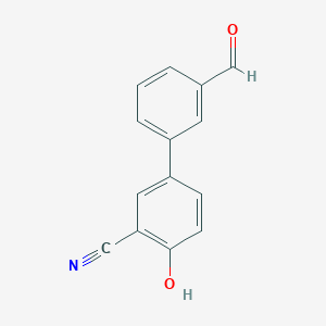 molecular formula C14H9NO2 B6375551 2-Cyano-4-(3-formylphenyl)phenol, 95% CAS No. 1261888-97-4