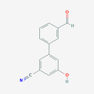 molecular formula C14H9NO2 B6375561 3-Cyano-5-(3-formylphenyl)phenol, 95% CAS No. 1261953-13-2