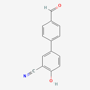 molecular formula C14H9NO2 B6375566 2-Cyano-4-(4-formylphenyl)phenol, 95% CAS No. 1261897-96-4