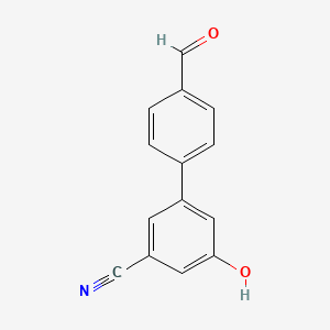 molecular formula C14H9NO2 B6375573 3-Cyano-5-(4-formylphenyl)phenol, 95% CAS No. 1261982-62-0
