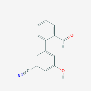 molecular formula C14H9NO2 B6375581 3-Cyano-5-(2-formylphenyl)phenol, 95% CAS No. 1261931-41-2