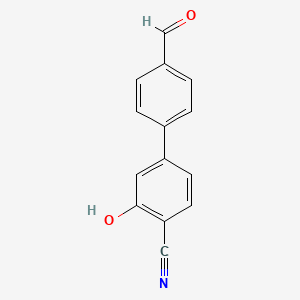 molecular formula C14H9NO2 B6375599 2-Cyano-5-(4-formylphenyl)phenol, 95% CAS No. 1261894-54-5