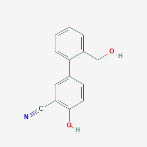 molecular formula C14H11NO2 B6375626 2-Cyano-4-(2-hydroxymethylphenyl)phenol, 95% CAS No. 1261967-24-1