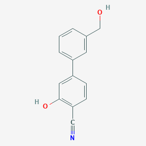 molecular formula C14H11NO2 B6375642 2-Cyano-5-(3-hydroxymethylphenyl)phenol, 95% CAS No. 1261889-03-5