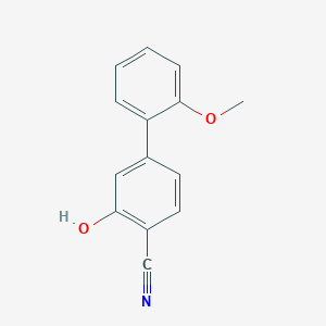 molecular formula C14H11NO2 B6375686 2-Cyano-5-(2-methoxyphenyl)phenol, 95% CAS No. 1261931-70-7