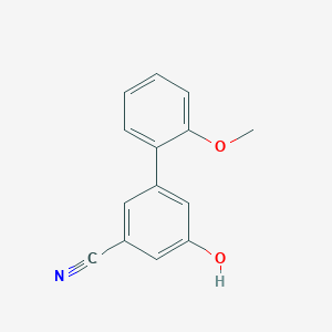 molecular formula C14H11NO2 B6375694 3-Cyano-5-(2-methoxyphenyl)phenol, 95% CAS No. 1262000-18-9