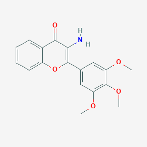 molecular formula C18H17NO5 B063757 3-Amino-2-(3,4,5-trimethoxyphenyl)chromen-4-one CAS No. 187585-17-7