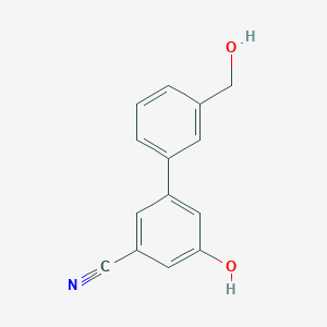 molecular formula C14H11NO2 B6375708 3-Cyano-5-(3-hydroxymethylphenyl)phenol, 95% CAS No. 1261918-91-5
